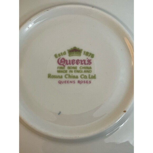 Vtg Rosina Queens Fine Bone China Tea Cup And Saucer Queens Roses Cottagecore - Picture 10 of 16